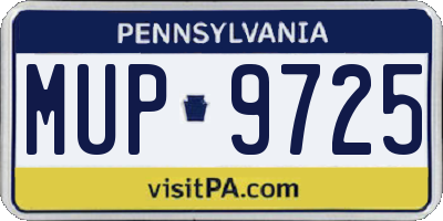 PA license plate MUP9725