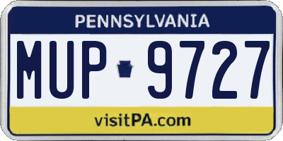 PA license plate MUP9727