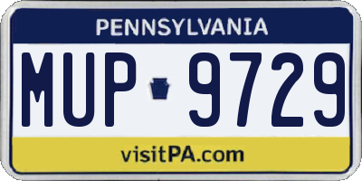 PA license plate MUP9729