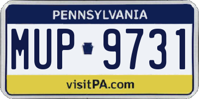 PA license plate MUP9731