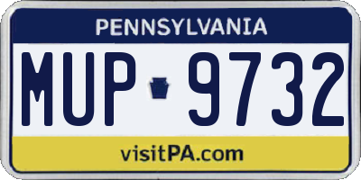 PA license plate MUP9732