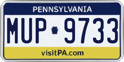 PA license plate MUP9733