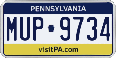 PA license plate MUP9734
