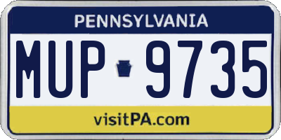 PA license plate MUP9735