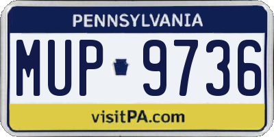PA license plate MUP9736