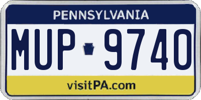 PA license plate MUP9740