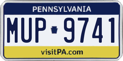 PA license plate MUP9741