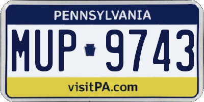 PA license plate MUP9743