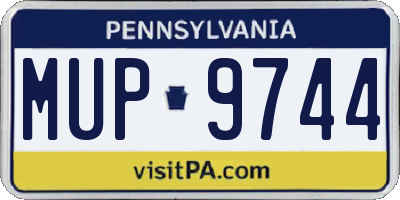 PA license plate MUP9744
