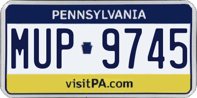 PA license plate MUP9745