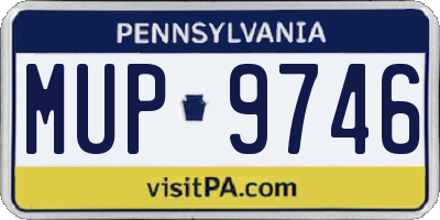 PA license plate MUP9746