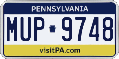 PA license plate MUP9748