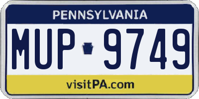PA license plate MUP9749