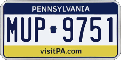 PA license plate MUP9751