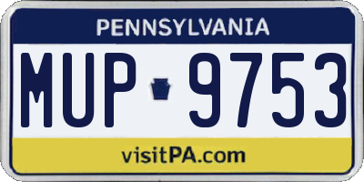 PA license plate MUP9753