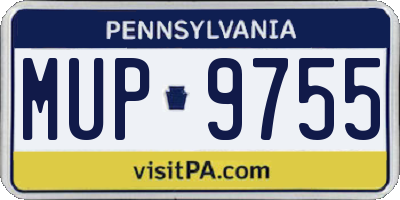 PA license plate MUP9755