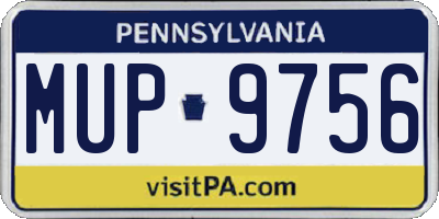 PA license plate MUP9756