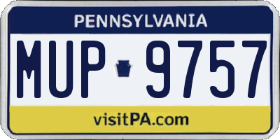 PA license plate MUP9757