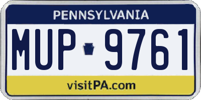 PA license plate MUP9761