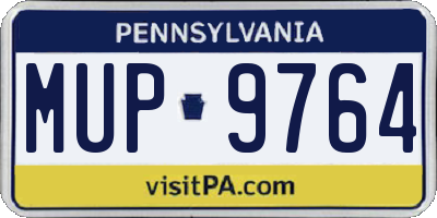 PA license plate MUP9764