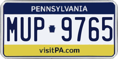 PA license plate MUP9765