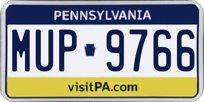 PA license plate MUP9766