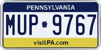 PA license plate MUP9767