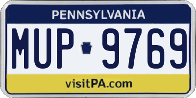 PA license plate MUP9769