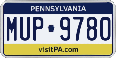 PA license plate MUP9780