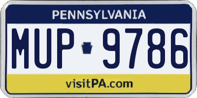 PA license plate MUP9786