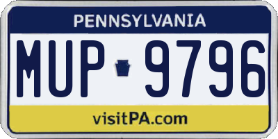 PA license plate MUP9796
