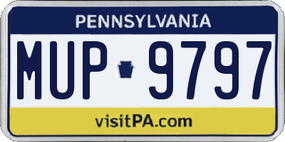 PA license plate MUP9797