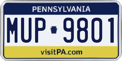 PA license plate MUP9801