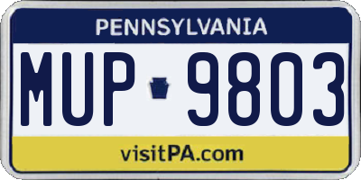 PA license plate MUP9803