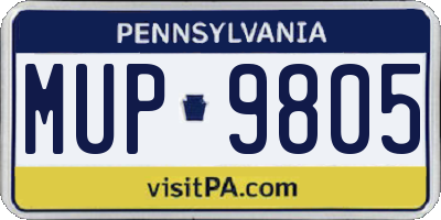 PA license plate MUP9805