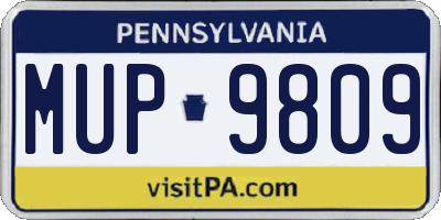 PA license plate MUP9809