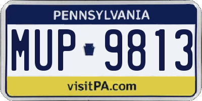 PA license plate MUP9813
