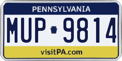 PA license plate MUP9814