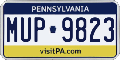 PA license plate MUP9823
