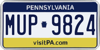 PA license plate MUP9824