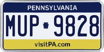 PA license plate MUP9828