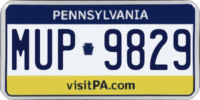 PA license plate MUP9829