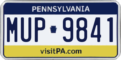 PA license plate MUP9841