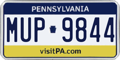 PA license plate MUP9844