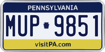 PA license plate MUP9851