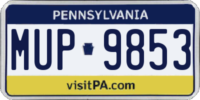 PA license plate MUP9853