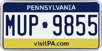PA license plate MUP9855