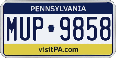 PA license plate MUP9858