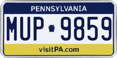PA license plate MUP9859