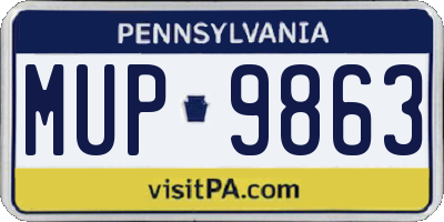 PA license plate MUP9863